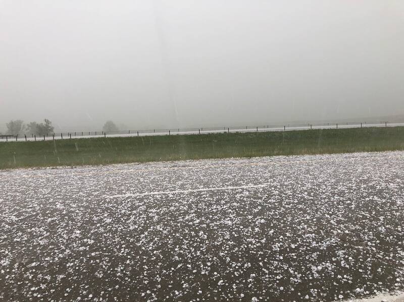Large hail near Wall, SD